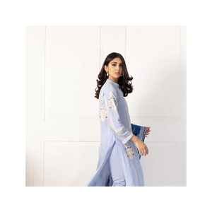 Meilleur design de robe de soirée 3 pièces brodée à la main/Robes pakistanaises décontractées pour femmes nouveau style à vendre - Product Image 6