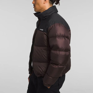 <b>Men's</b> Premium Quality Trendy Zipper Puffer <b>Jacket</b> Hooded Waterproof Breathable <b>Long</b> Sleeve Stand Collar Double Color - Product Image 3