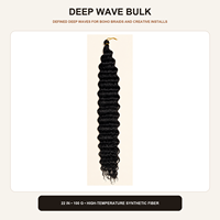 Cheveux synthétiques en vrac pour tresses Deep Wave, 22 pouces, 100g, vente en gros