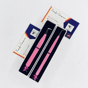 Somofy Enterprises Professional Stainless Steel Lash Tweezers 10mm Length Eyelash Extension Tool Elephant Design Serrated Tip - Product Image 5