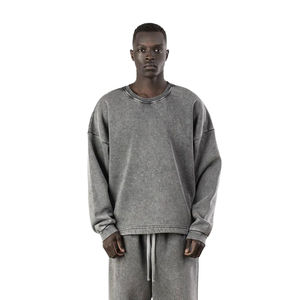 Vêtements d'hiver OEM/ODM pour homme, sweat-shirts personnalisés avec logo, coton/polyester vintage délavé à l'acide, respirant, imperméable, sur mesure - Product Image 3