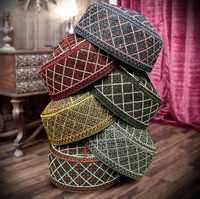 Chapeau Kufi Traditionnel Musulman Brodé Léger en Polyester pour Hommes, Accessoire Premium Islamique pour la Prière, 4 Saisons