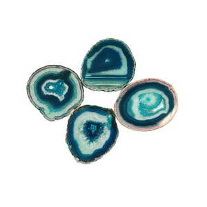 Posavasos de ágata azul de alta calidad, precio al por mayor, posavasos colorido, rebanadas de ágata naturales artísticas - Product Image 6