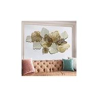 Décoration murale en métal personnalisée, taille personnalisée, meilleur prix, grande décoration murale intérieure en métal doré antique de luxe