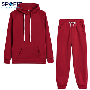 Conjunto de chándal de lana de algodón grueso de dos piezas de talla grande para mujer, jersey de gran tamaño, sudaderas con capucha, estilo callejero, algodón 100% - Product Image 4