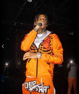 Conjunto de pantalones cortos de manga larga con capucha y cremallera completa con estampado de calavera de Color naranja para hombre, conjunto transpirable personalizado para hombre - Product Image 3