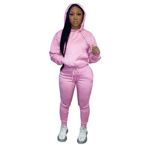Conjunto de sudadera y pantalones de manga larga para mujer cómodo al por mayor, conjunto informal a juego para entrenamiento, deportes y fitness - Product Image 4