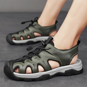 Sandalias Planas de Verano para Hombre, Transpirables, Antideslizantes, con Punta Cerrada, Ajustables, con Suela de Goma, para Exteriores, Suministro de Fábrica - Product Image 1