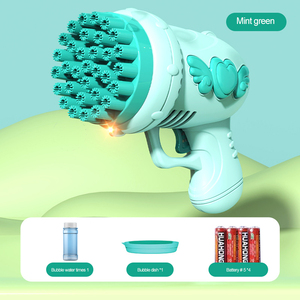Gran Blaster Big <span class=keywords><strong>Rocket</strong></span> <span class=keywords><strong>Boom</strong></span> eléctrico Gatling Bazzoka 32 agujeros máquina sopladora <span class=keywords><strong>pistola</strong></span> <span class=keywords><strong>de</strong></span> <span class=keywords><strong>burbujas</strong></span> para niñas niños bolsa <span class=keywords><strong>de</strong></span> plástico OPP - Product Image 2