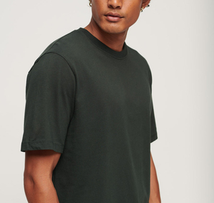 เสื้อยืดผ้าฝ้าย100% ปักลายโลโก้สีพื้นแขนสั้นสำหรับผู้ชายขนาดใหญ่พิเศษ - Product Image 5