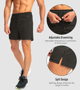 Pantalones Cortos Deportivos Personalizados para Hombre, de Malla, Secado Rápido, Transpirables, de Poliéster/Algodón, para Entrenamiento, Correr, Diseño Sólido, Sublimación Personalizada - Product Image 5