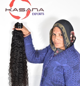 Wholesale <b>Cheap</b> Aligned Double Indian Raw Machine Double Weft Bundle Remy Hair <b>Extensions</b> with Curly Processing Style Wave - Product Image 2