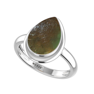 925 bague en argent Sterling lunette réglage Ammolite pierres précieuses mélange formes classique fête de mariage à la mode unisexe - Product Image 1
