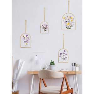 New Arrival Clear <b>Glass</b> Brass Border Chain Picture Holder Photo <b>Frame</b> Wall Hinged <b>Hanging</b> for Home Most Selling Jewelry Boxes - Product Image 3