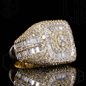 Anillo de Diamantes Simulados de Laboratorio, Anillo Hip Hop con Incrustaciones, Anillo Ancho para Raperos, para Hombre - Product Image 2