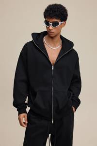 Pasamontañas Zip Hoodies Logotipo personalizado Moda Fleece Ski Mask Hoodies Hombres Streetwear Full Zip Mask Hoodie con máscara Sudaderas Hombre - Product Image 3