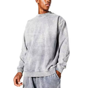 Sudaderas de Jersey de lavado ácido Vintage de alta calidad para hombres Cuello redondo de algodón Hecho en Pakistán para el invierno - Product Image 1