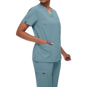 Uniforme d'infirmière Offre Spéciale gommage en tissu tricoté respirant à la mode avec manches courtes - Product Image 2