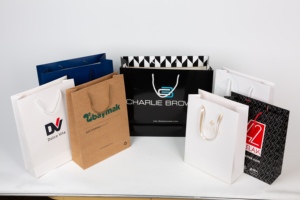 Bolsas de Papel Reciclado de Lujo con Diseño Personalizado, Asas Flexiloop e Impresión Offset para Zapatos y Ropa - Product Image 2