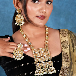 สร้อยคอ Jaypuri จาก kundan แท้ยอดเยี่ยมเครื่องประดับอินเดียชุดเครื่องประดับ kundan แท้ในราคาต่ำสุด - Product Image 1