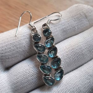 Boucles d'oreilles pendantes de luxe Silvar Dengal en argent sterling 925 pour femmes avec pierre précieuse améthyste naturelle pour les occasions de mariage et de fête - Product Image 3