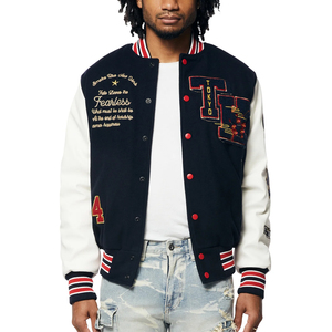 Veste universitaire pour homme avec broderie personnalisée, style vintage streetwear, veste bomber Letterman unisexe, uniforme de baseball de haute qualité avec patchs - Product Image 1