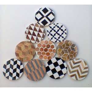 SHEERI HANDIC Factory Coasters <b>Wooden</b> <b>Resin</b> Marble Cup Coaster Set Handcrafted Office Tableware Mats & Pads - Product Image 2