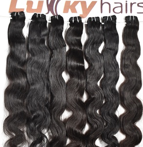 Extensions de cheveux humains indiens 100% naturels, vierges, non traités, cuticules alignées, couleur naturelle noire, ondulations profondes, qualité Temple. - Product Image 2