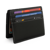 Wriza Dompet Ajaib Kulit Asli Mewah RFID Blocking Minimalis SlimCard Holder Compact ElasticBand Cash Clutch Bifold MiniCase