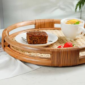 ถาดเสิร์ฟอาหารหรูหราออกแบบใหม่แสดงอาหารเป็นมิตรกับสิ่งแวดล้อมอุปกรณ์ครัวถาดหวาย - Product Image 6