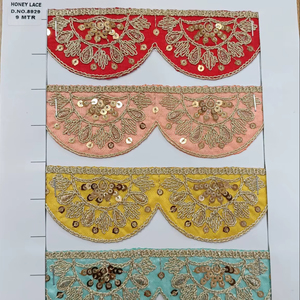 ลูกไม้ปักลายดอกไม้สีสันสดใสสำหรับชุดเจ้าสาวและชุดราตรีสำหรับงานออกแบบแฟชั่น - Product Image 1