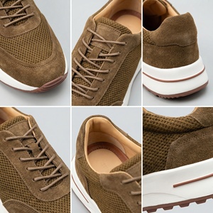 Scarpe Casual Mychonly Verde Oliva Leggere e Traspiranti in Pelle Scamosciata e Rete, <span class=keywords><strong>Sneakers</strong></span> Sportive alla Moda per <span class=keywords><strong>Uomo</strong></span> - Product Image 3