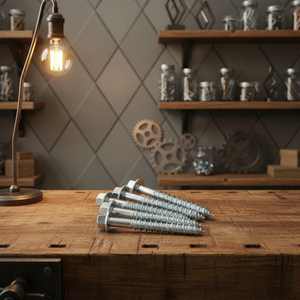 Tornillo de Cabeza Hexagonal Externa con Rosca Gruesa para Madera, Modelo PDC 4, Acero al Carbono de Alta Resistencia Clase 4, Punta Afilada, Zincado - Product Image 1