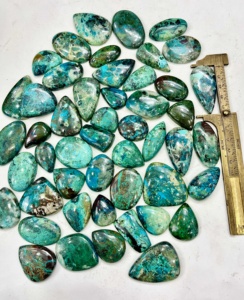 Chrysocolla Cabochon ธรรมชาติพลอยหลวมคริสโซโคลลาสีเขียวรูปร่างผสม - Product Image 2