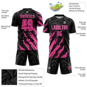 Prix usine uniforme de football pour hommes nom de l'équipe personnalisée et Logo imprimé 100% maillots en polyester France vêtements de football OEM disponible - Product Image 6