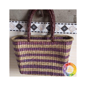Bolso de playa duradero de algas marinas, bolso de paja tejido a mano con bolsillo interior práctico, perfecto para vacaciones costeras y uso diario - Product Image 4