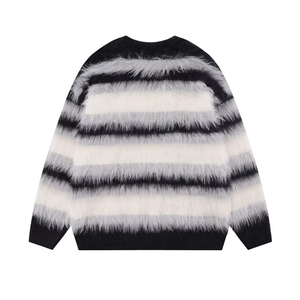 Custom Logo Front Knitted <b>Cardigan</b> Acrylic <b>Sweater</b> High Quality Breathable Warm Fluffy <b>Long</b> Sleeve - Product Image 3