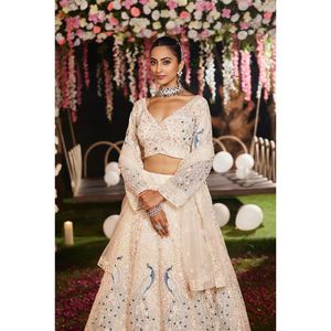 Nouveau Designer Lehenga Choli Partywear Lehenga pour les femmes jupe de mariée robe indienne Blouse cadeau de mariage - Product Image 3