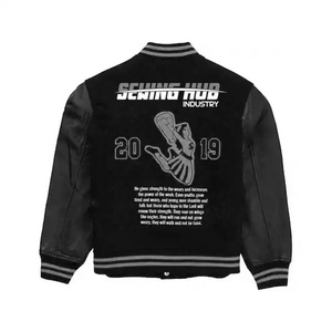 Vente chaude en cuir à manches Varsity Jacket Impression personnalisée Broderie Patch Baseball Letterman véritable Varsity jacket pour hommes - Product Image 6