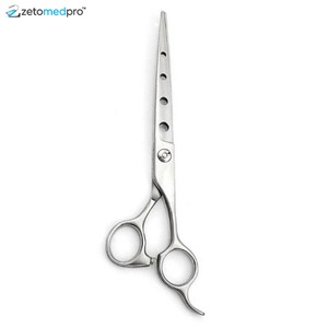 กรรไกรตัดขนสัตว์เลี้ยงสแตนเลสแบบมีรูสำหรับการตัดที่แม่นยำ - Product Image 1