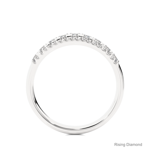 0.47 CTW รอบแล็บตัดชุดปูเพชรครึ่งนิรันดร์ในโรสโกลด์ CVD แต่งงานวงและครบรอบของขวัญแหวน - Product Image 6