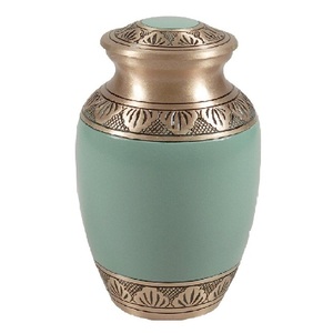 High Quality Brass <b>Keepsake</b> Cremation Urns With Yellow And Purple Color Finished Metal Funeral Urns For Human <b>Ashes</b> - Product Image 6