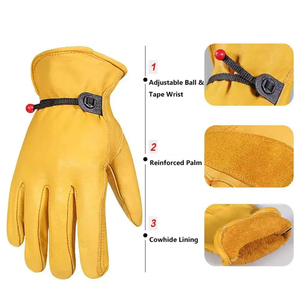 Guantes de Trabajo Generales Anti-Impacto, Antideslizantes, de Cuero, para Mecánica, Jardinería, Industria, Ensamblaje, Pantalla Táctil, Ambidiestros - Product Image 2