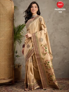 Saree en soie Kozi peint à la main au pinceau avec chemisier Banglory teint assorti Tissu d'art traditionnel élégant pour les femmes Saris doux - Product Image 4