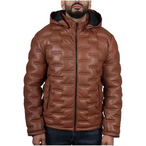 Chaqueta Bomber de Cuero Personalizada para Hombre, Cuello en V, Cierre de Cremallera, Exterior de Seda, Ropa Casual de Invierno, Suave y Transpirable, Patrones 3D/Puntos - Product Image 1
