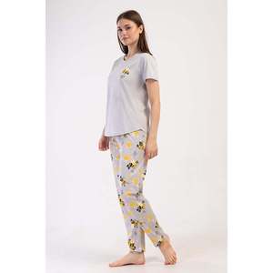KADIN P.SUPREM O YAKA KISA KOL ETEGI OVAL PIJAMA TAKIM - สีเทา - สีเทา - Product Image 2