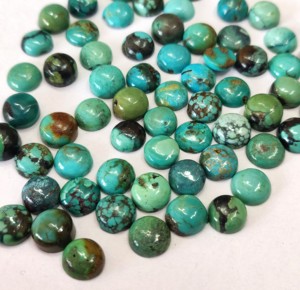 Cabochon rond en turquoise tibétaine naturelle 8mm de qualité supérieure-Turquoise tibétaine ronde en vrac - Product Image 4