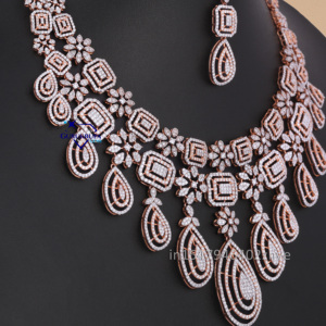 คอลเลกชันใหม่14Kt แวววาวรอบตัดสีโรสโกลด์ห้องปฏิบัติการปลูกเพชรแฟนซีต่างหูสำหรับเจ้าสาวชุดงานแต่งงาน - Product Image 4