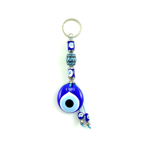 DAFNI BIG PAZAR Porte-clés mousqueton avec perle œil porte-bonheur - Forme 3D en métal tendance avec embouts émaillés uniques et impression en relief - Product Image 3