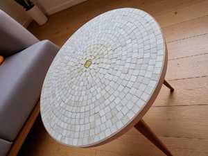 Dazzling <b>Mosaic</b> Side Table: Iridescent <b>Art</b> - Blue Coffee Table - Side Table - Livingroom Decor - Gift - Product Image 5